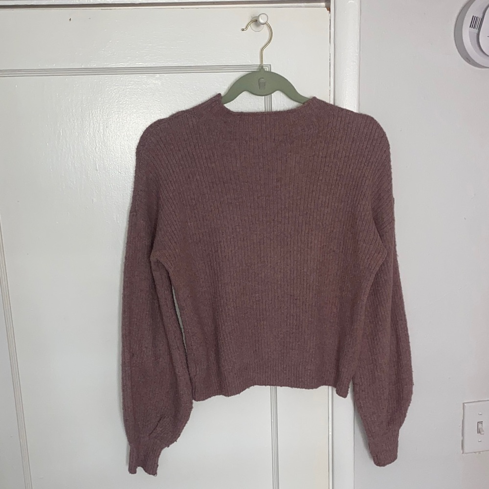 Pink Rose Dusty ROSE Ribbed Mock Neck Sweater - Picture 3 of 6